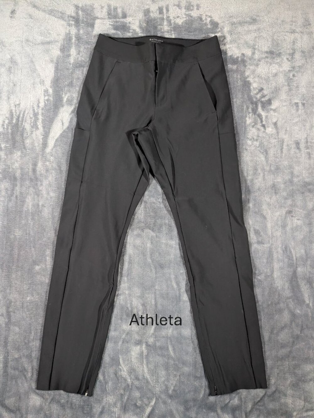 Athleta Stellar Trouser Straight Crop Pants Women's 4, Zip Ankle, Work Travel